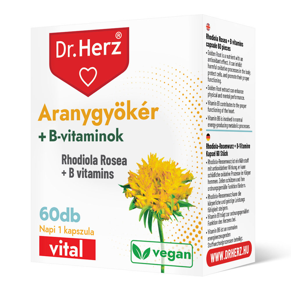 Dr. Herz Aranygyökér + B-vitamin kapszula - 60db Dr. Herz Aranygyökér + B-vitamin kapszula - 60db