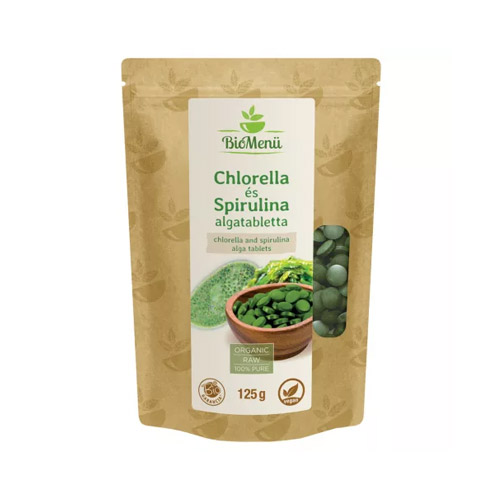 BioMenü Chlorella és spirulina algatabletta - 125g