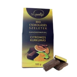 Dr. Ganolife Bio ganodermás csokoládészeletek citromos-kurkumás ízben - 100g