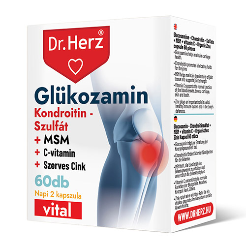 Dr. Herz Glükozamin - Kondroitin-szulfát - MSM kapszula - 60db