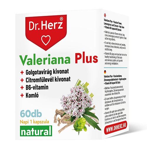 dr-herz-valeriana-plus-kapszula-alvaszavarra.jpg Dr. Herz Valeriana Plus kapszula alvászavar esetére - 60db
