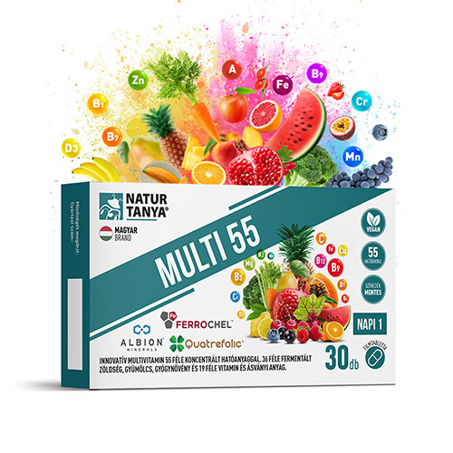 netur-tanya-multi55-koncentralt-multivitamin-30db.jpg Natur Tanya Multi 55 koncentrált hatóanyagtartalmú fermentált multivitamin - 30db