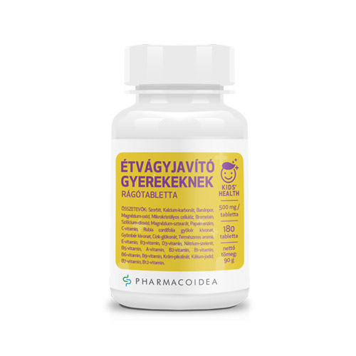 Pharmacoidea Étvágyjavító gyerekeknek rágótabletta - 180db