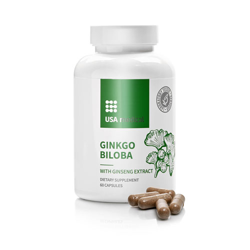 USA Medical Ginkgo Biloba ginzeng kivonattal - 60db