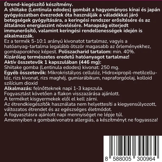 mushi-shiitake-gomba-kivonat-osszetevok.webp Mushi Shiitake gomba kivonat - 60db