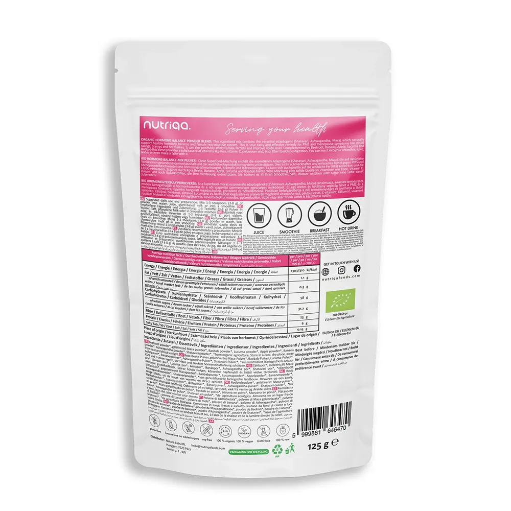 nutriqa-hormonegyensuly-porkeverek-2.webp Nutriqa Bio Szuper Hormonegyensúly porkeverék - 125g