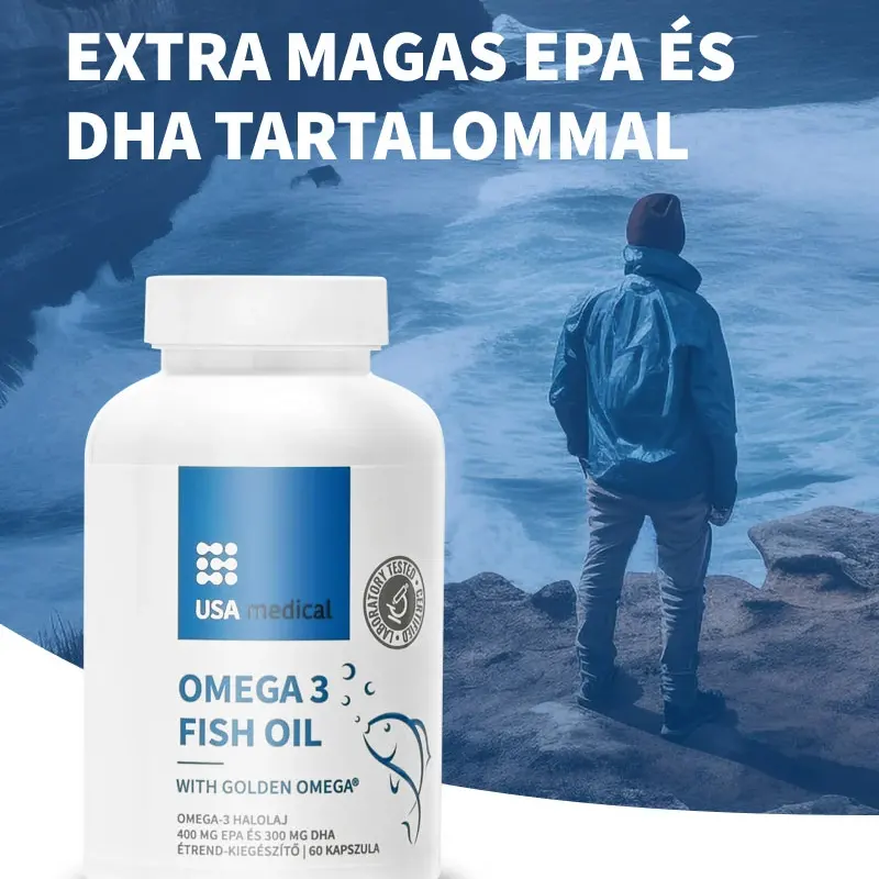 USA Medical Golden Omega-3 halolaj kapszula - 60db