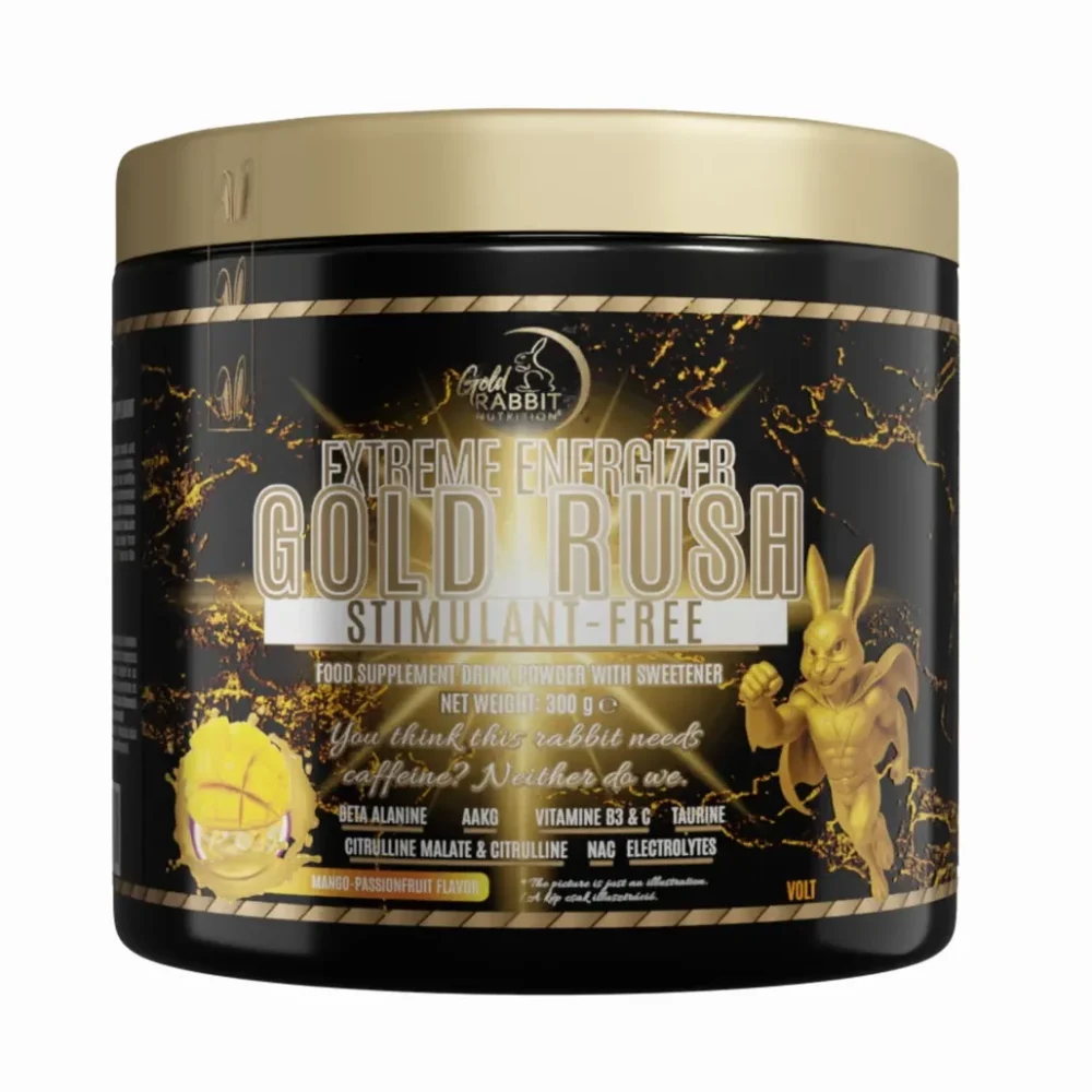 gold-rabbit-gold-rush-stimulansmentes-energizalo.webp Gold Rabbit Gold Rush stimulánsmentes energizáló elektrolitokkal mango-maracuja ízben - 300g