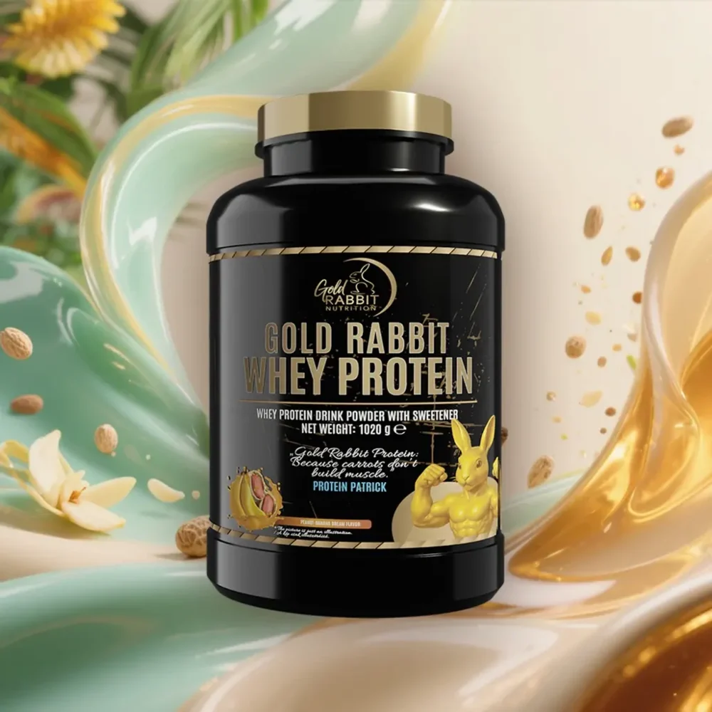Gold Rabbit Prémium tejsavó fehérjepor földimogyoró - banán ízben - 1020g