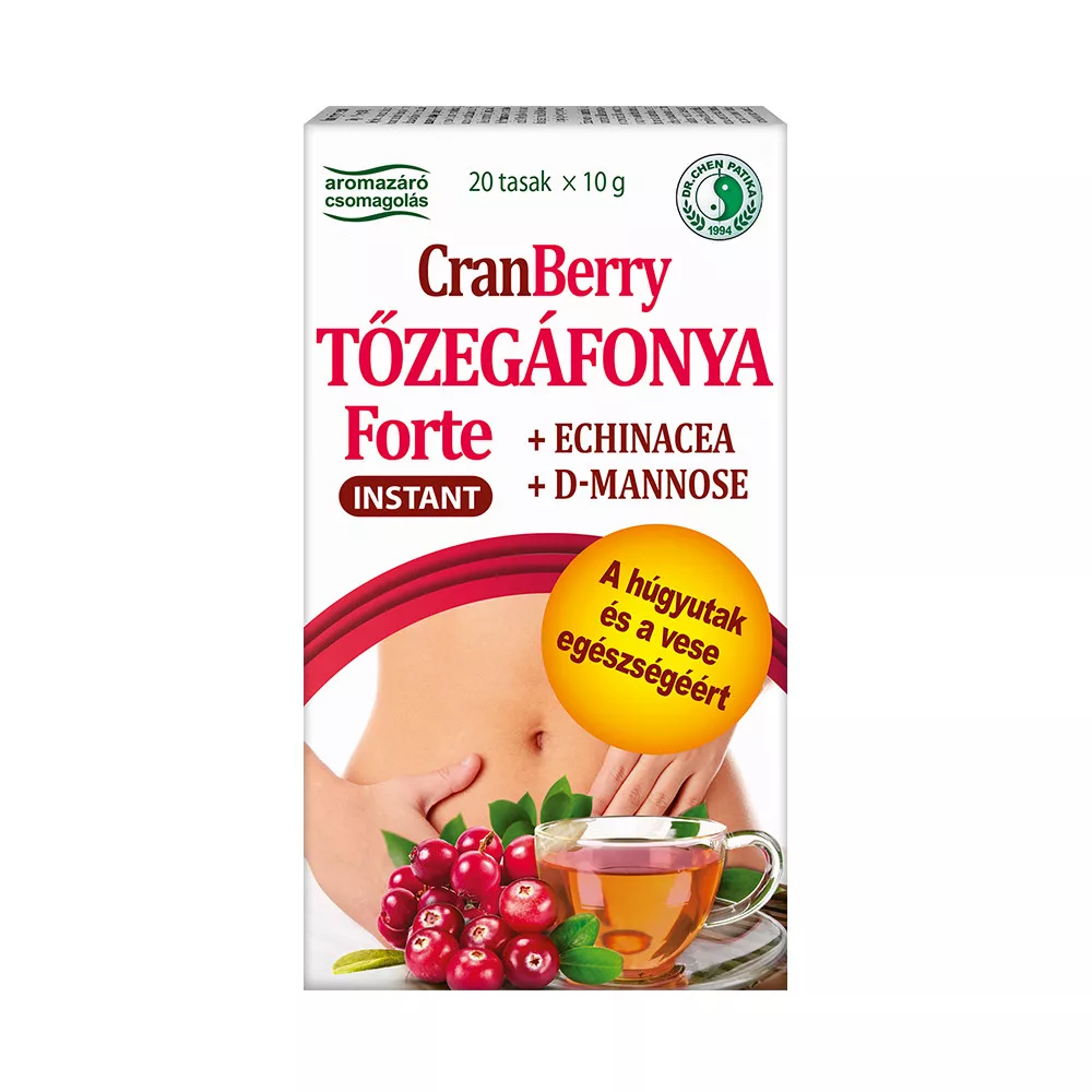 dr-chen-tozegafonya-forte.webp Dr. Chen Instant Tőzegáfonya Forte italpor echinaceával és D-mannózzal - 20x10g