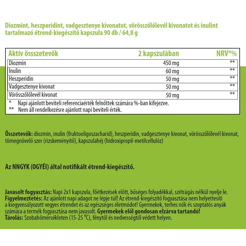 one-life-diozmin-heszperidin-kapszula-osszetetel.webp One Life Vitality Diozmin Heszperidin kapszula - 90db
