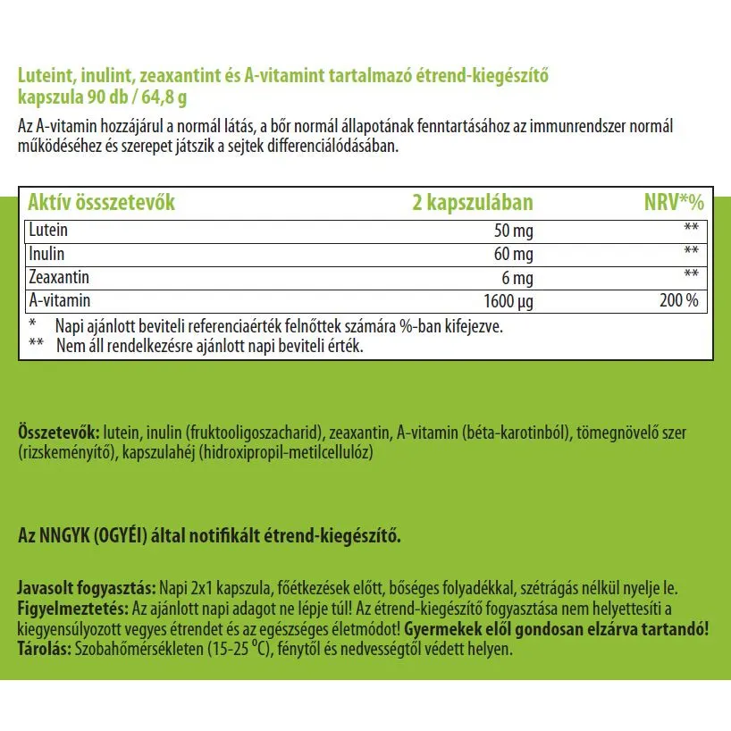 One Life Vitality Lutein Forte kapszula - 90db