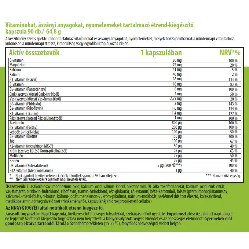One Life Vitality Multivitamin kapszula - 90db