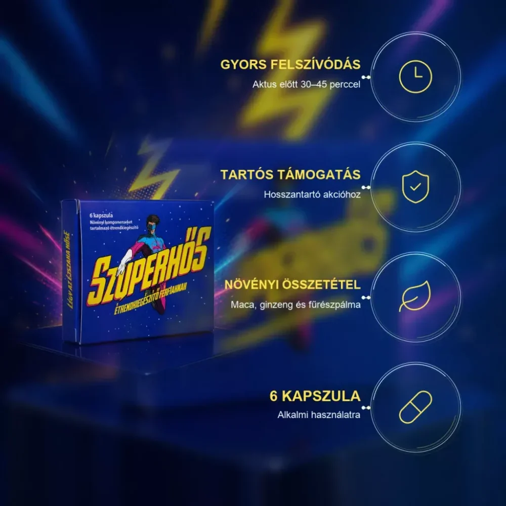Szuperhős étrend kiegészítő kapszula férfiaknak - 6db