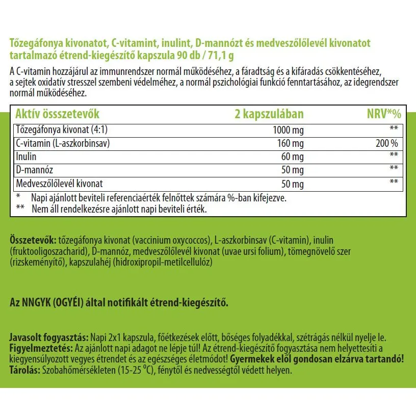 one-life-tozegafonya-kapszula-osszetevok.webp One Life Vitality Tőzegáfonya 1000mg kapszula - 90db