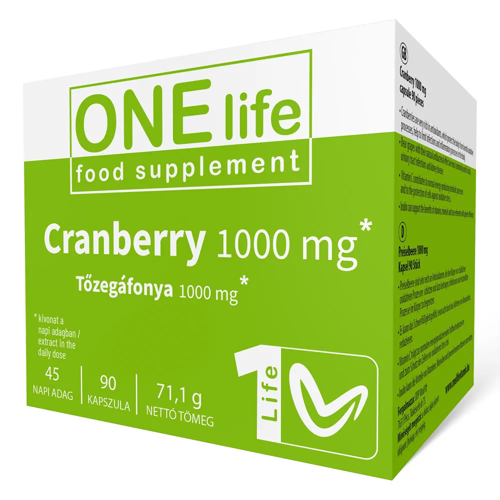 one-life-tozegafonya-kapszula.webp One Life Vitality Tőzegáfonya 1000mg kapszula - 90db