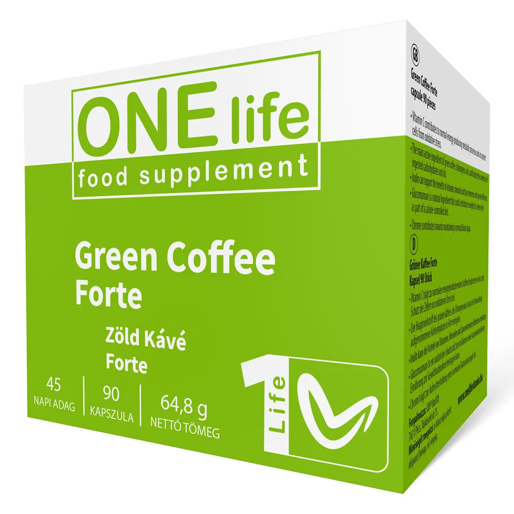 one-life-zold-kave-kapszula.webp One Life Vitality Zöld Kávé Forte kapszula - 90db